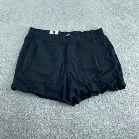 Briggs Womens Black Linen Blend Pull-On Shorts XXL NWT 4704 - Picture 1 of 10